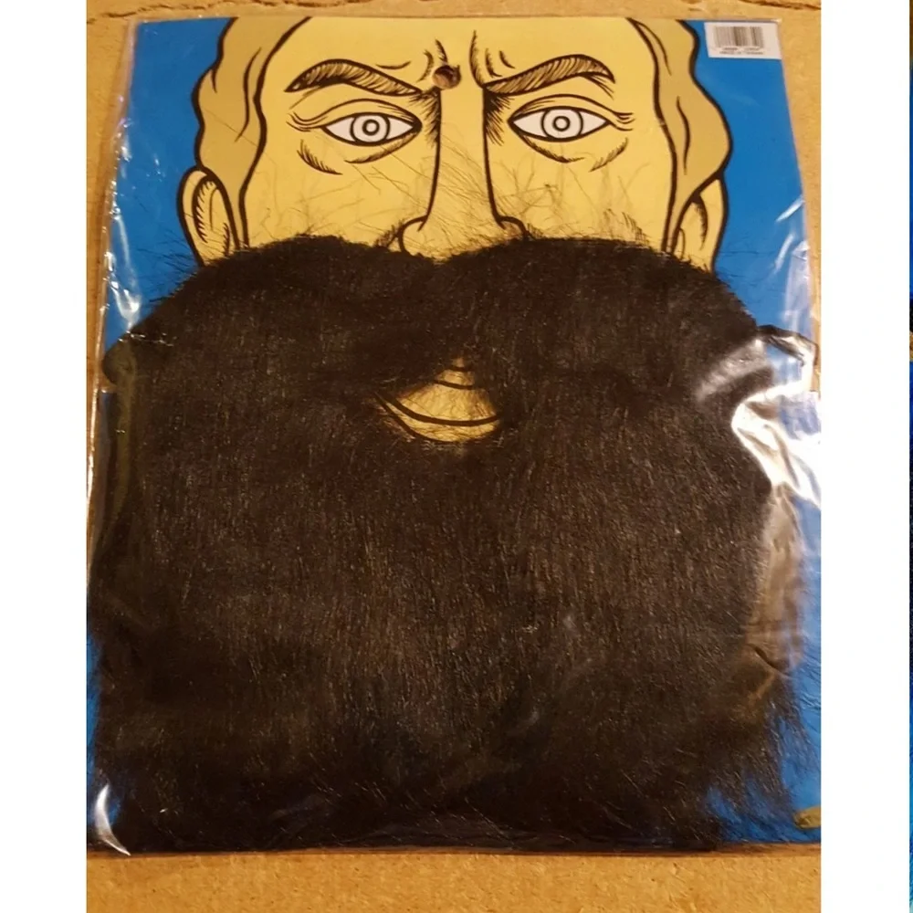 NEW BLACK Beard Moustache Set face hair mustache vintage costume disguise